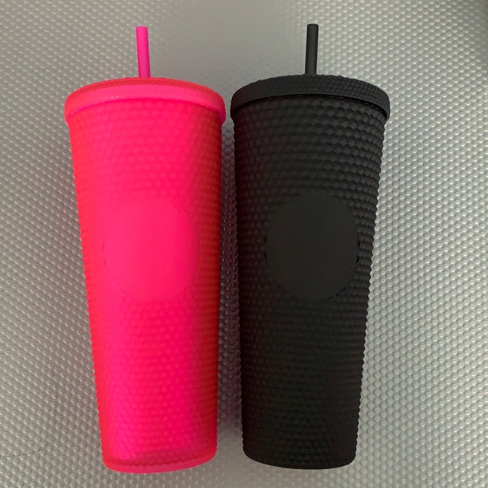 LAST SET ✨STARBUCKS PINK AND BLACK STUDDED TUMBLER